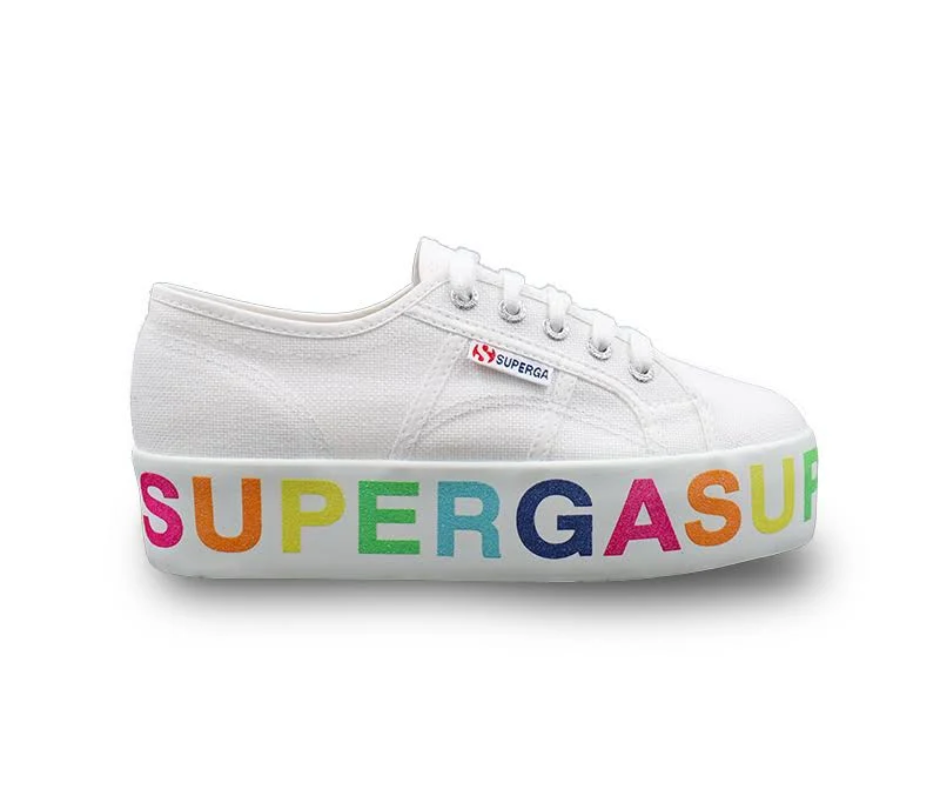 Supegar Ladies AG7 White Candy Lettering Sneaker