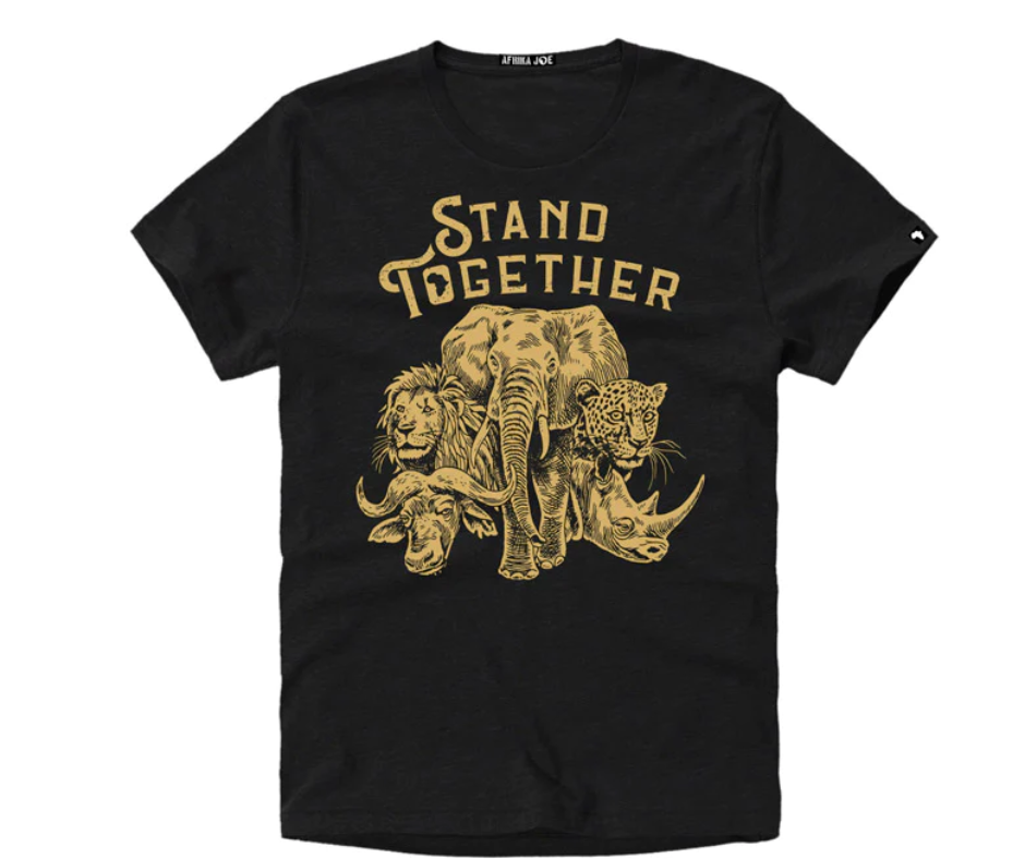 Afrika Joe Men Stand Together Black Tshirt
