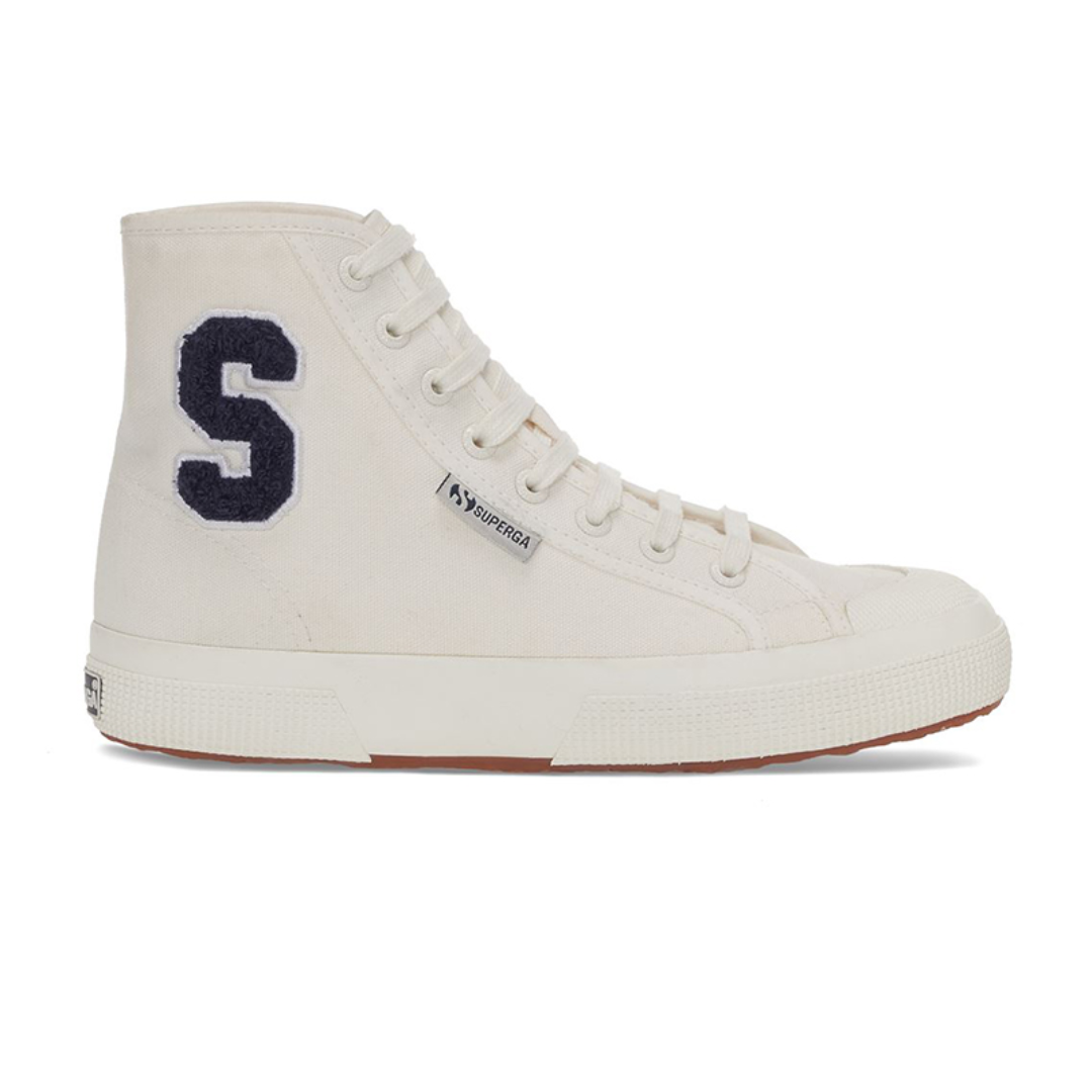 Supegar Unisex Cotton Terry Patch White Avr Navy Sneaker