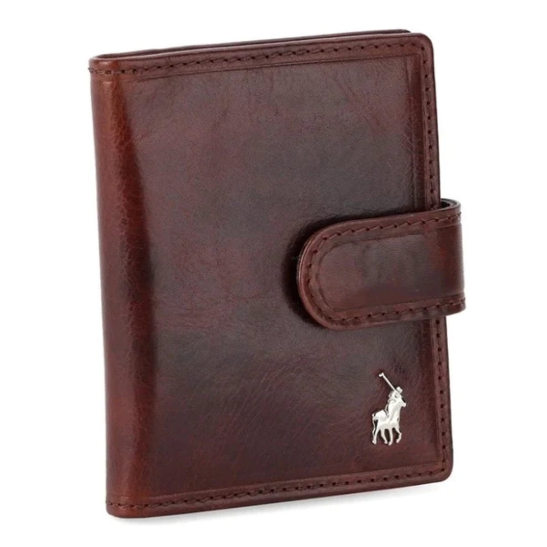 Polo Etosha Genuine Leather Wallet  Card Holder With Tab Brown
