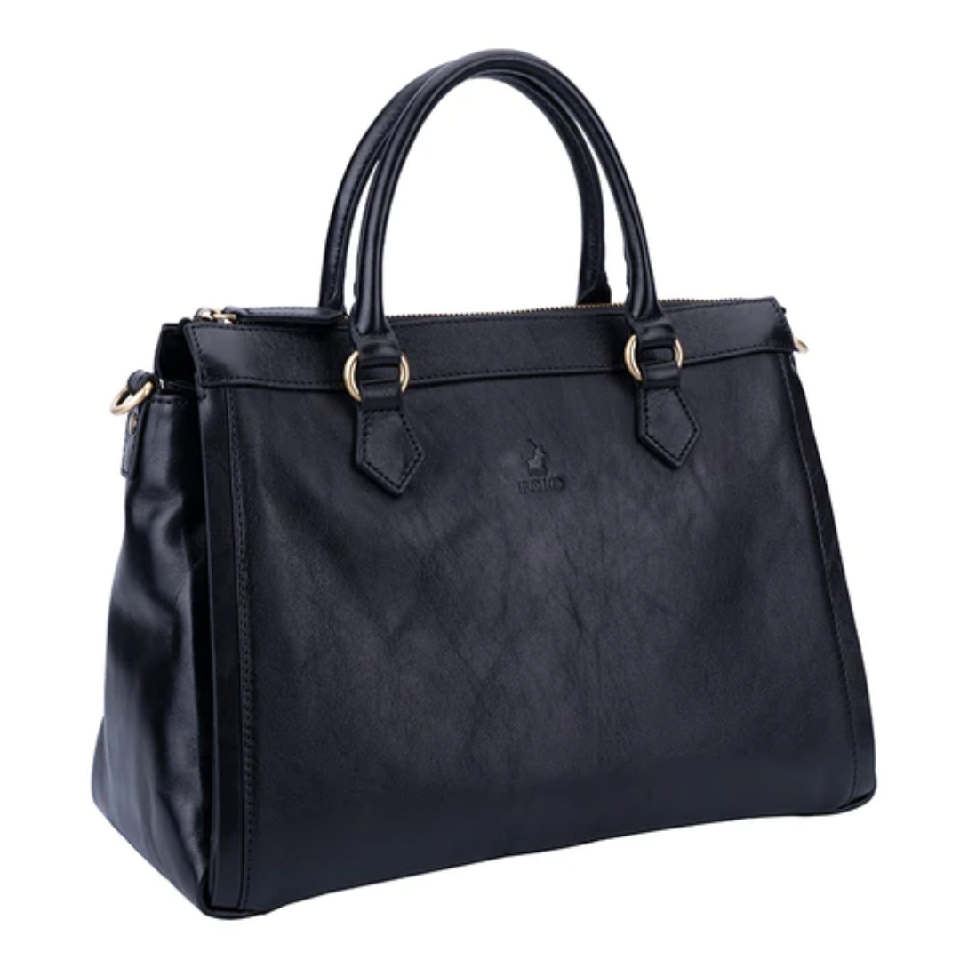Polo Ladies Vega Shopper Black Geniune Leather Bag