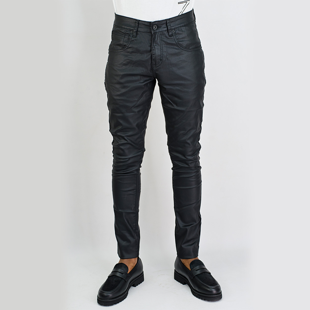 Cutty Men's ZAID Coated Denim Black Jean