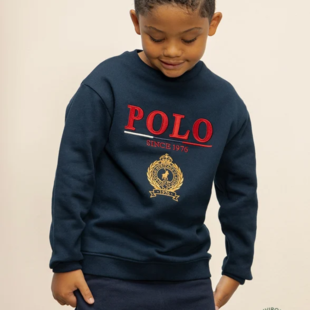 Polo Kids Boys Bradley Crested Navy Sweater