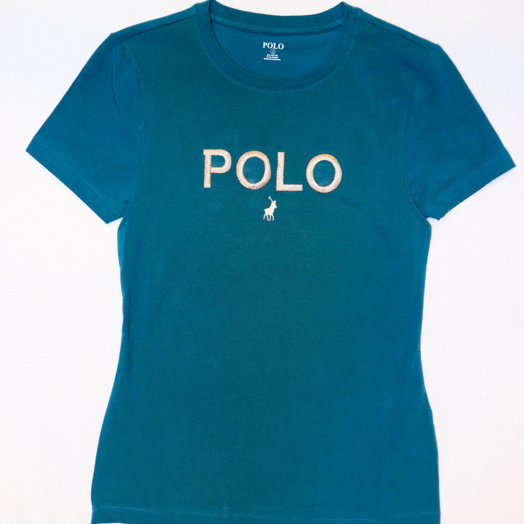 Polo Woman Cloe SS Logo Teal T-Shirt
