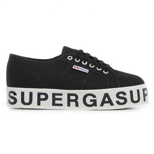 Superga Lettering Black & White Sneaker